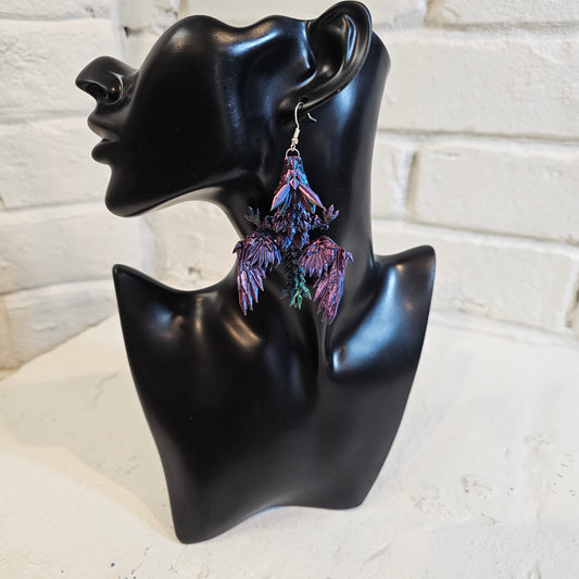 🥵 Tri-Color Shift Crystalline Dragon Earings *needs mesurements*