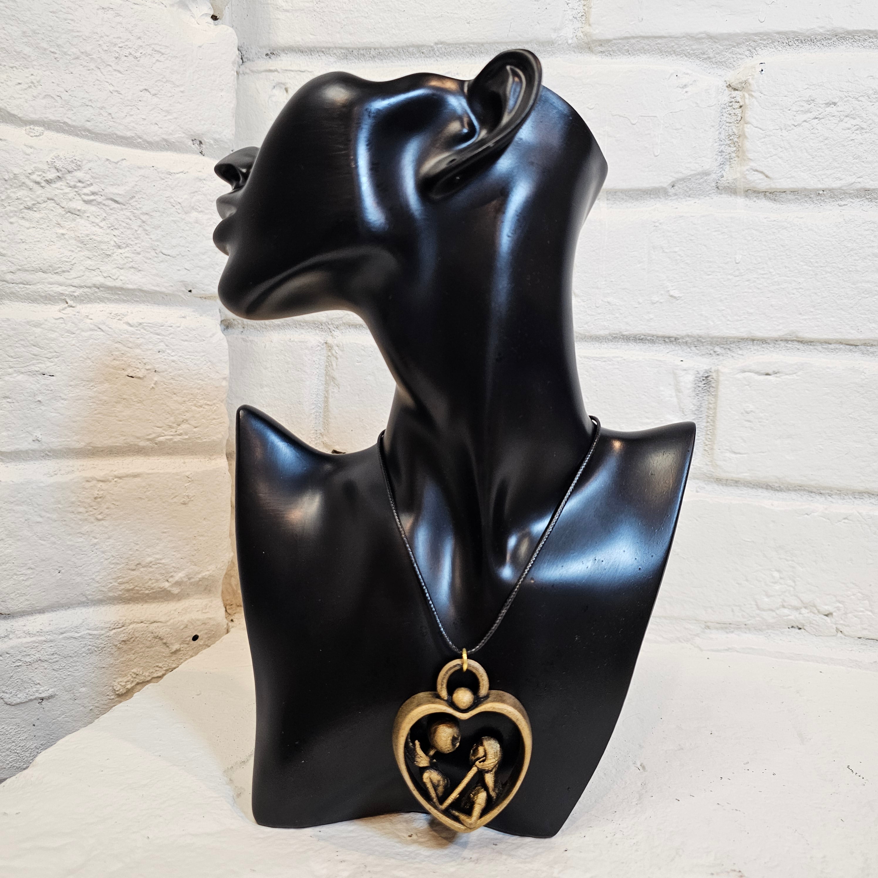 Jack & Sally Nightmare Before Christmas Heart Necklace