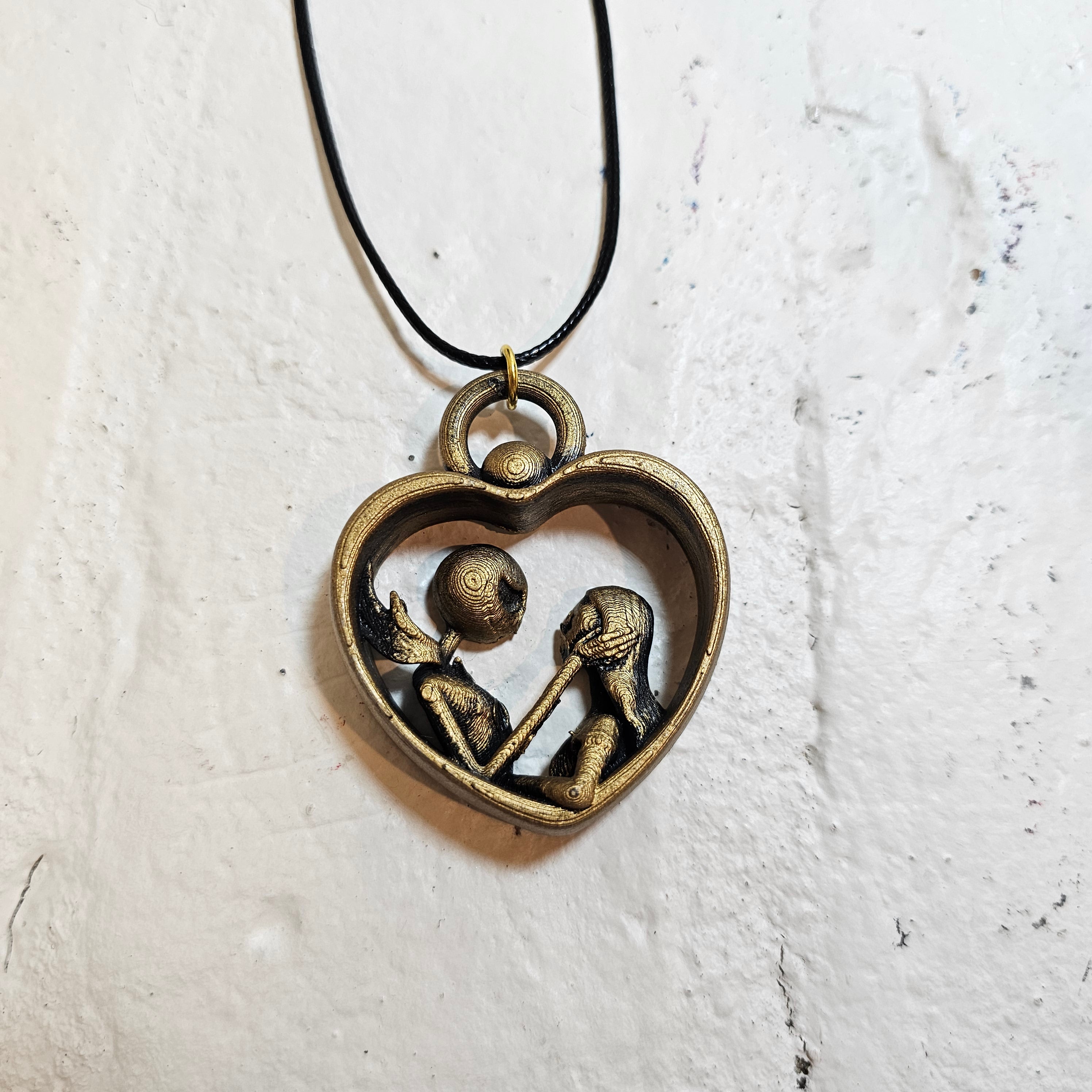Jack & Sally Nightmare Before Christmas Heart Necklace